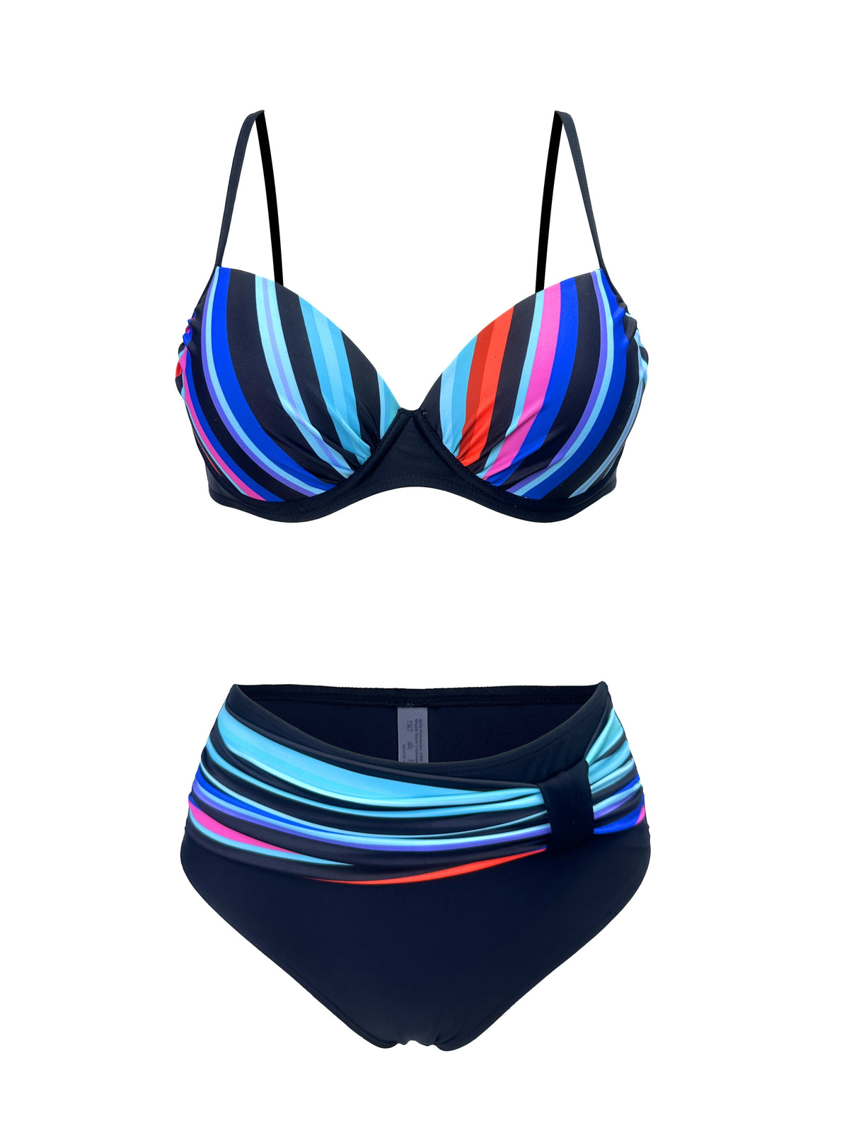 Stylish Vibrant Striped Two-Piece Fashion Bikini