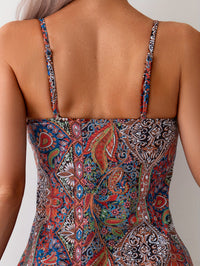 Bohemian Retro Paisley Ethnic Print Tankini Set