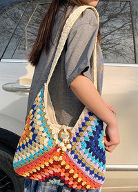 Fashion Women Colorful Weave Handbag
