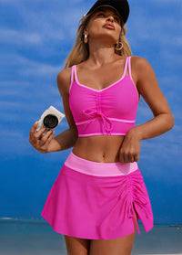 Double-strap Crop Bikini Set