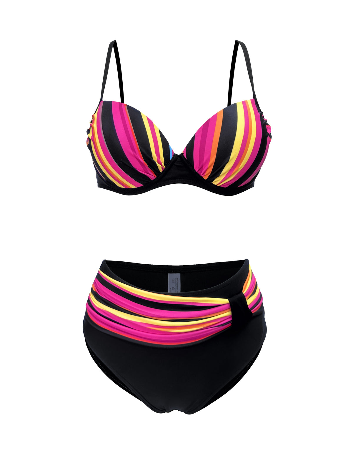 Stylish Vibrant Striped Two-Piece Fashion Bikini