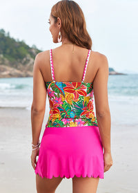 Unique Printed Sling Two-Piece Stretch Swimsuit