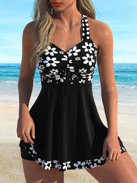 Floral Print Skirted Style Tankini Set
