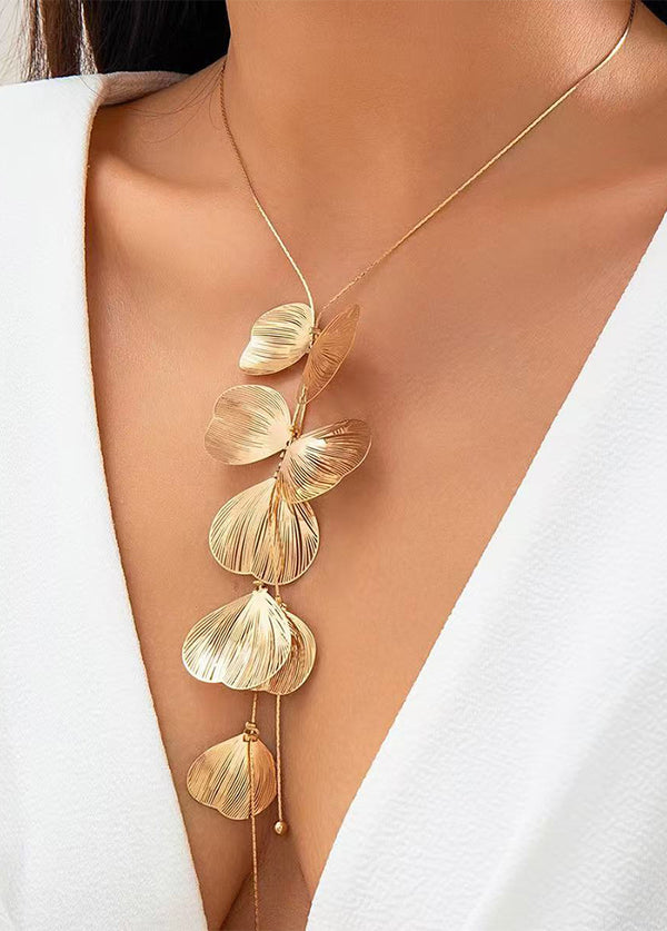 Vintage Ginkgo Biloba Leaves Necklace