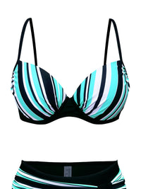 Stylish Vibrant Striped Two-Piece Fashion Bikini