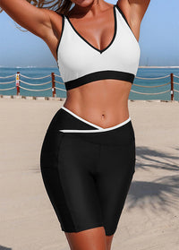 Crisscross Waistband Side Pockets Bikini