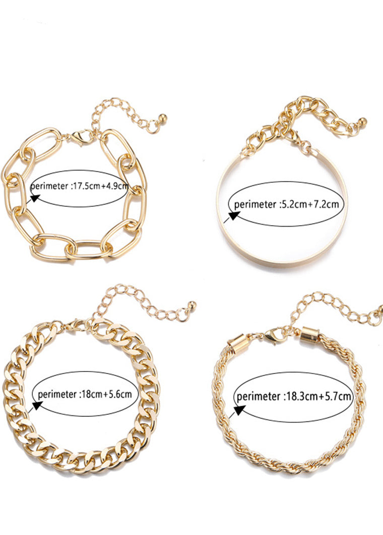 4PCS Fashion Multilayer Bracelet For Women