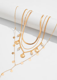 Fashion Seashells Conches Layered Necklace