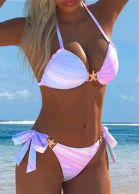 Pastel Purple Blue Gradient Starfish Bikini Set