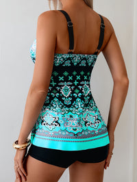 26SS Women's Swimsuit Set, Ethnic Style Tummy Control Square Neck
