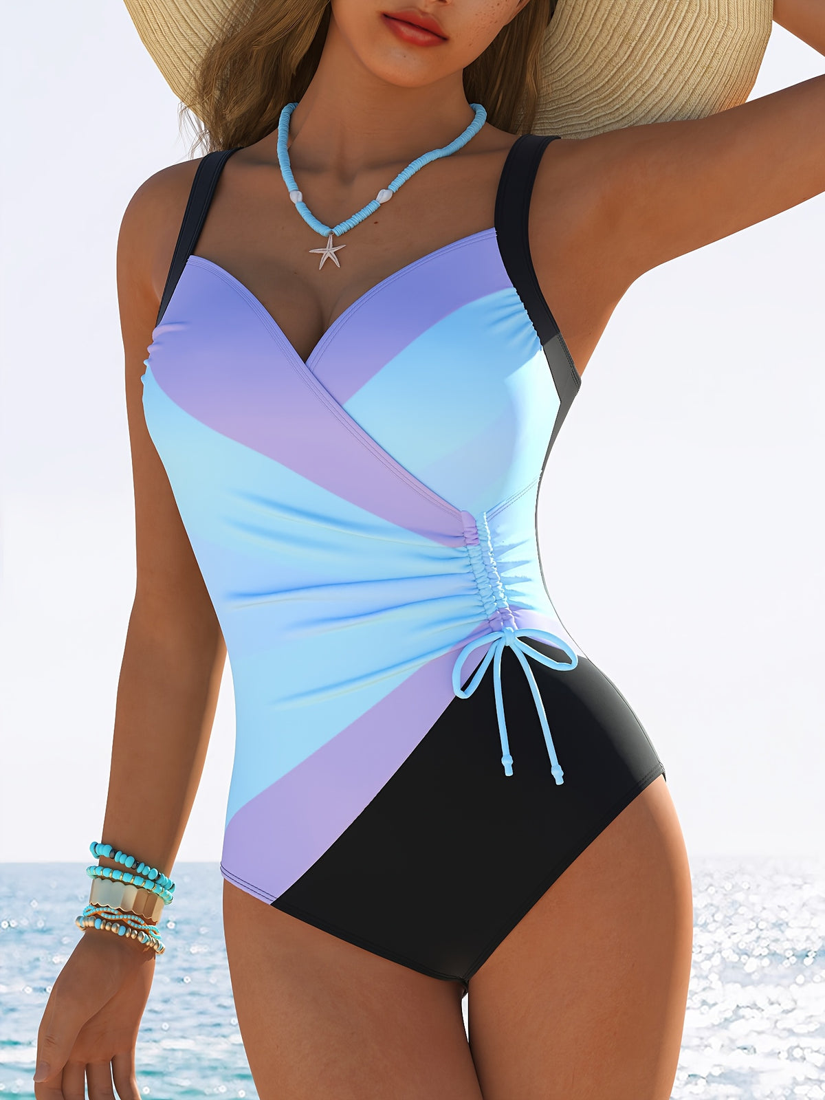 Women's Fashion Sexy One-Piece Swimsuit Modest Design