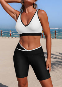 Crisscross Waistband Side Pockets Bikini