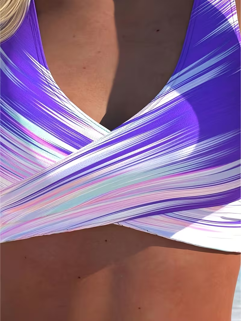 High Waist Tummy Control Colorful Summer Bikini