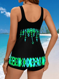 Ethnic Geometric Print High Stretch Two-Piece Swimsuit