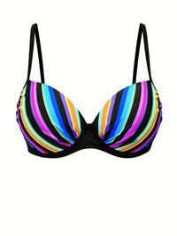 Stylish Vibrant Striped Two-Piece Fashion Bikini