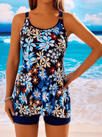 Printed Women's Plus Size Tankini Swimsuit
