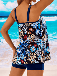 Printed Women's Plus Size Tankini Swimsuit