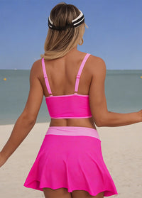 Double-strap Crop Bikini Set