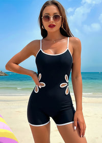 Sexy Hollow-out Floral One-Piece Swimsuit
