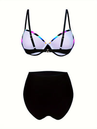 Stylish Vibrant Striped Two-Piece Fashion Bikini