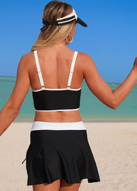 Double-strap Crop Bikini Set