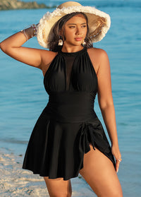 Sheer Mesh Elegant Halterneck Swimdress