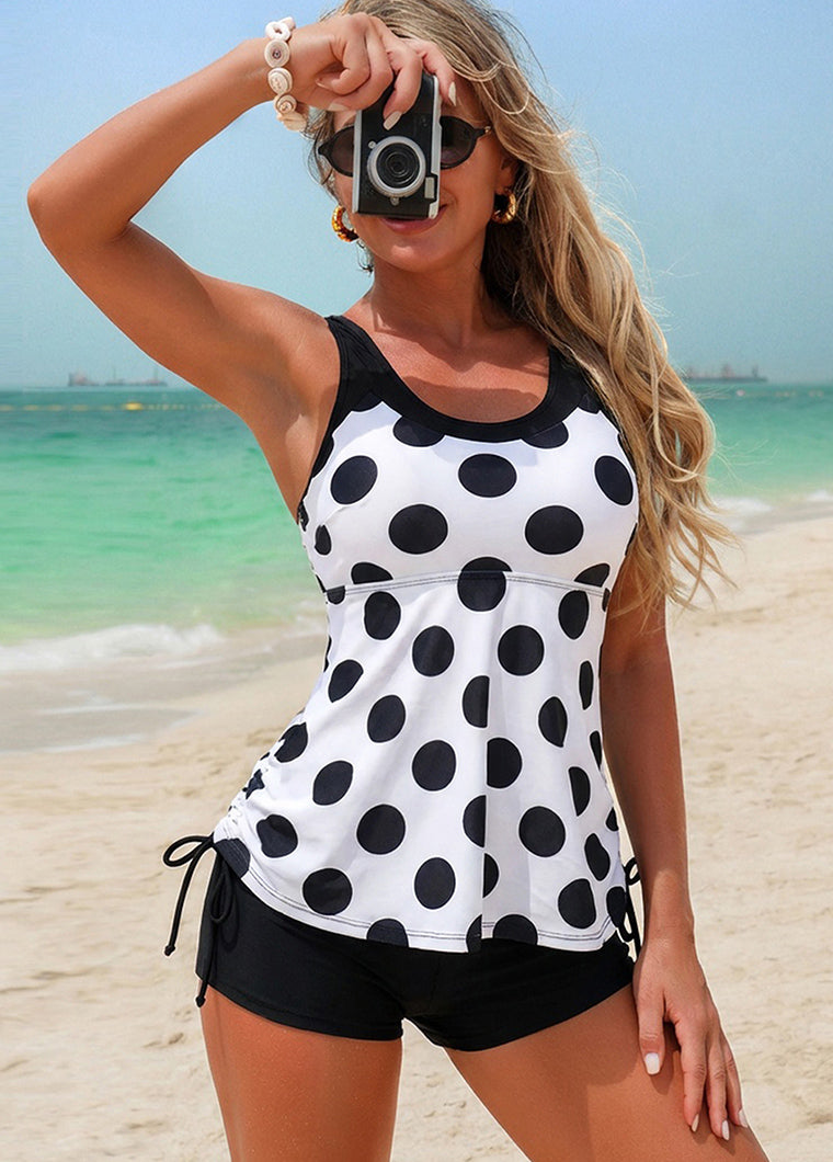 Butterfly Twist Front Wide Strap Tankini Set