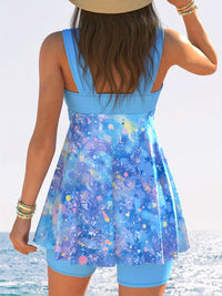 Pastel Tie Dye Bow Detail Tankini Set