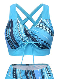 Ruffle Trim Three-Piece Swimsuit Dress Set
