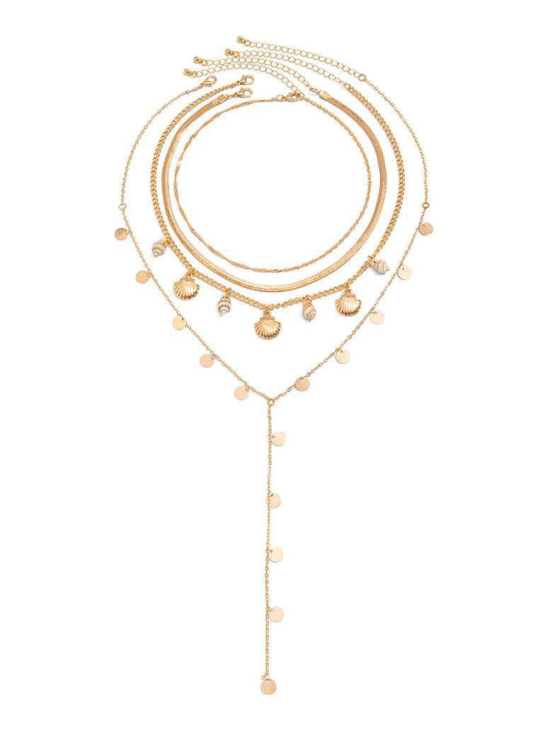 Fashion Seashells Conches Layered Necklace