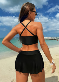 Star Charms High-waisted Mesh Skirt Bikini Set