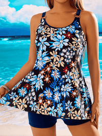 Printed Women's Plus Size Tankini Swimsuit