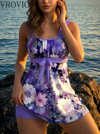 Floral Print Women's Tankini Swimsuit Beach Swimwear
