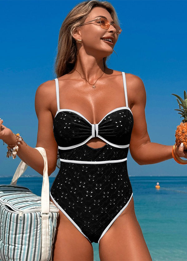 Contrast Trim One-Piece Swimsuit