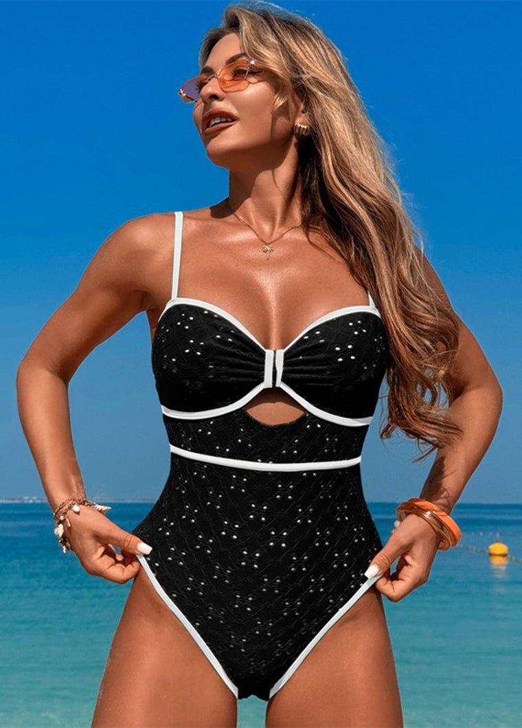Contrast Trim One-Piece Swimsuit