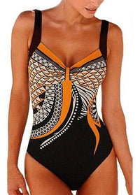 Printed One Piece Swimsuit