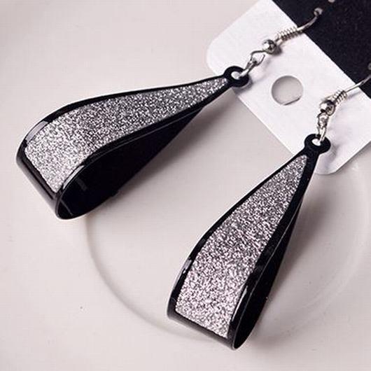 Water Drop Pattern Matting Silver Earrings - fashionyanclothes