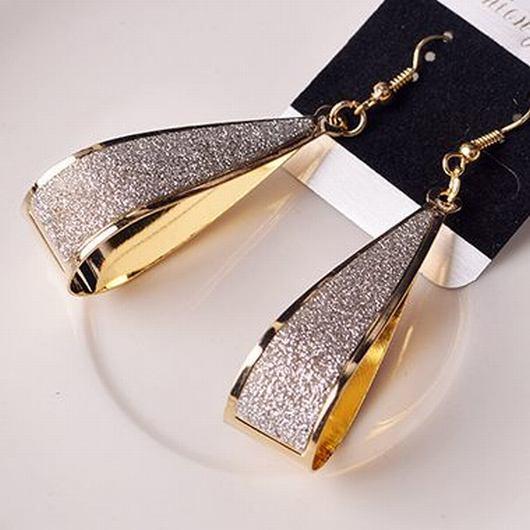 Water Drop Pattern Matting Silver Earrings - fashionyanclothes