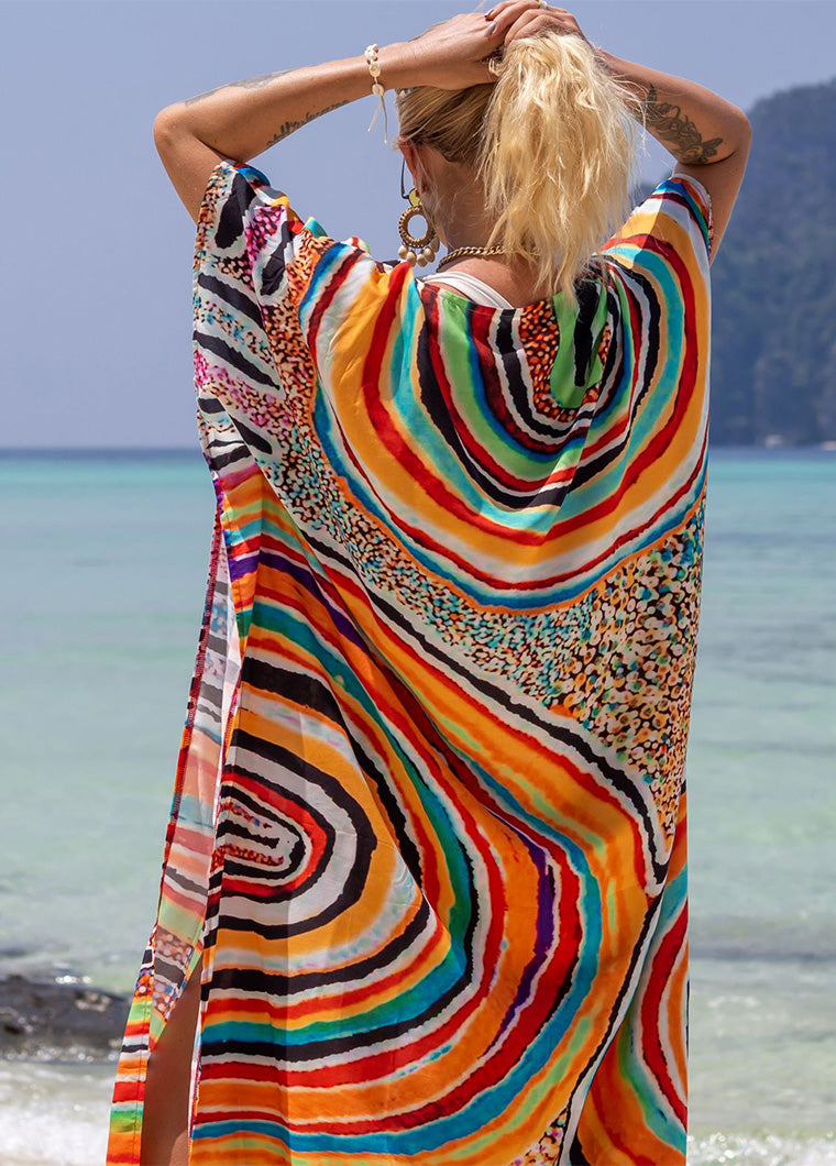 Tie Dye Print Cotton Cover Up Dress