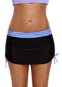 Wide Strap Side Slit Swimwear Top and Pantskirt - fashionyanclothes