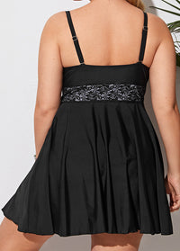Lace Patchwork Spaghetti Strap Swimdress