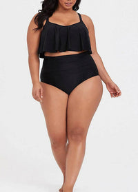 Padded Ruffle High Waist Print Bikini Set