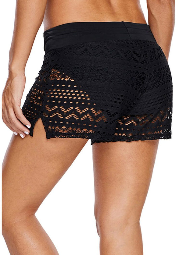 Drawstring Waist Pierced Swimwear Shorts