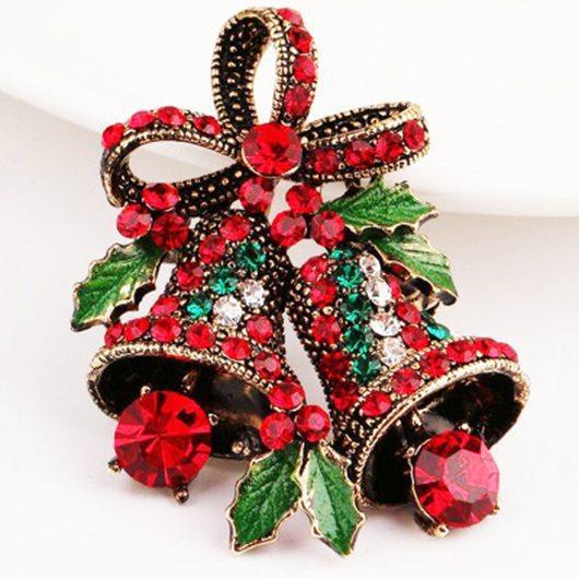 Vintage Bell Style Christmas Brooch - Silver - fashionyanclothes