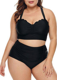 Black Plus Size Bikini Top and Panty - fashionyanclothes