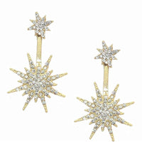 Woman Rhinestone Decorated Gold Metal Single Earring - fashionyanclothes