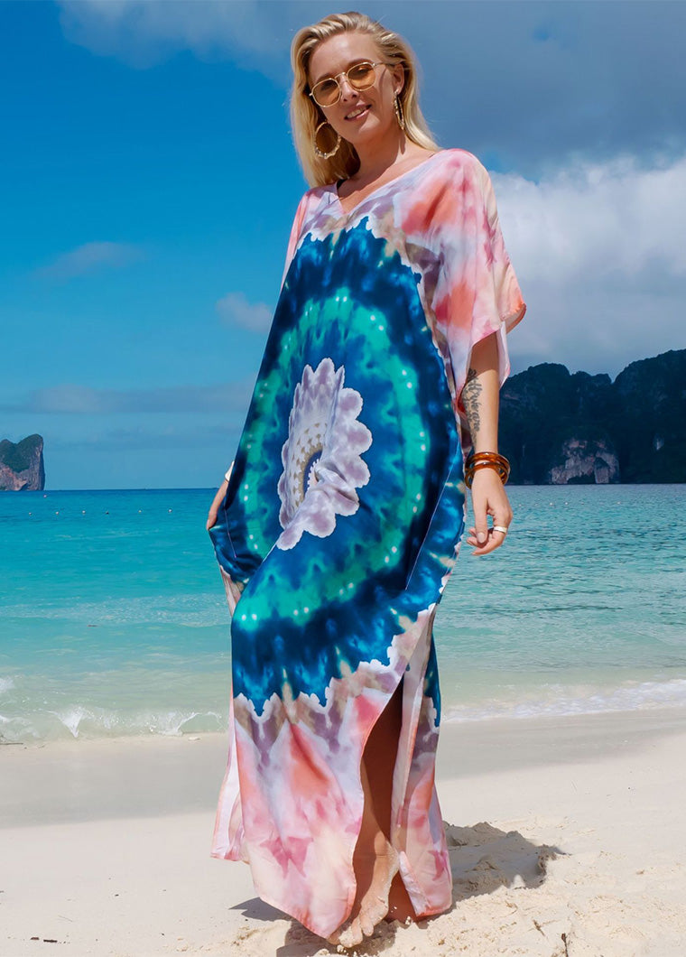 Tie Dye Print Cotton Cover Up Dress
