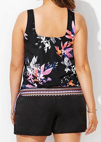 Wind Flower Side Tie Two Piece Swimsuit - fashionyanclothes