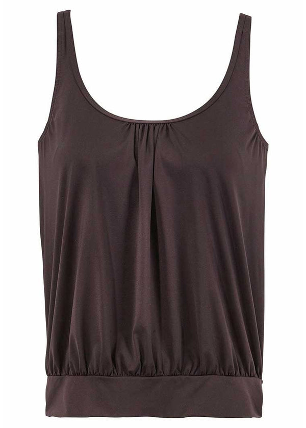Solid Vest Style Blouson Tankini Set - fashionyanclothes