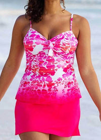 Strap Flower Printed Two Piece Swimsuit - fashionyanclothes